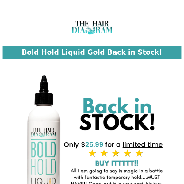 🎉Hey Ya'll!  Bold Hold Liquid Gold is BACK IN STOCK!