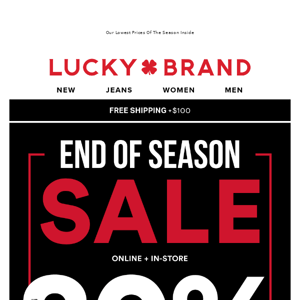 Don't Miss: End Of Season Sale - Up To 80% Off Everything!