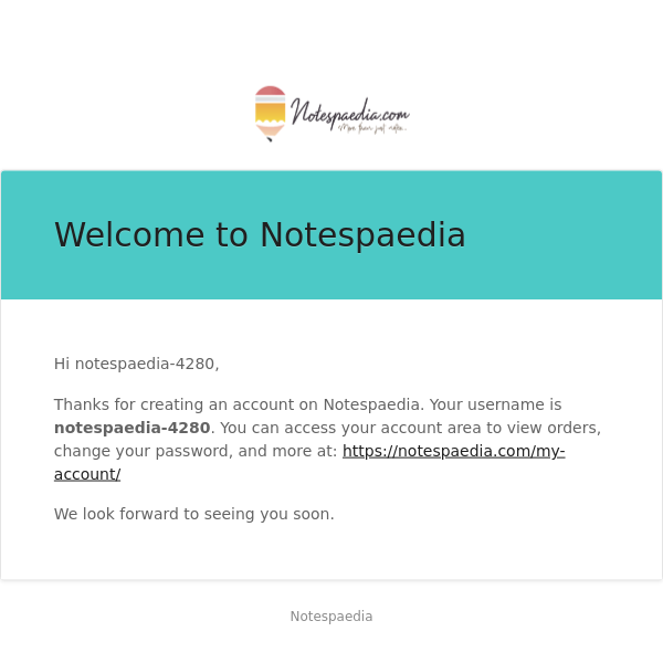 Your Notespaedia account has been created!