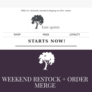 Weekend Restock + Order Merge - 40% OFF