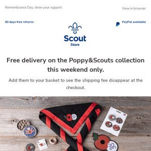 Free delivery on Poppy this weekend only.