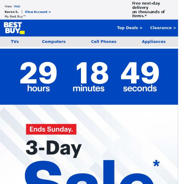 *** Updates from Best Buy *** The 3-Day Sale is here - this way for huge SAVINGS on great tech.