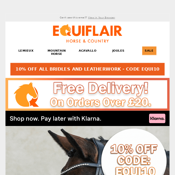 Equiflair Saddlery, 10% Off ALL Bridles and Leatherwork!