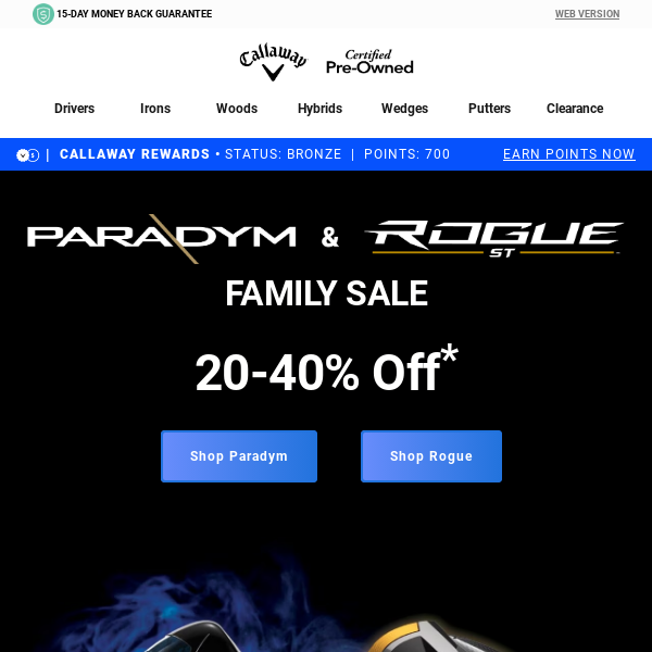 20-40% Off Paradym & Rogue Clubs