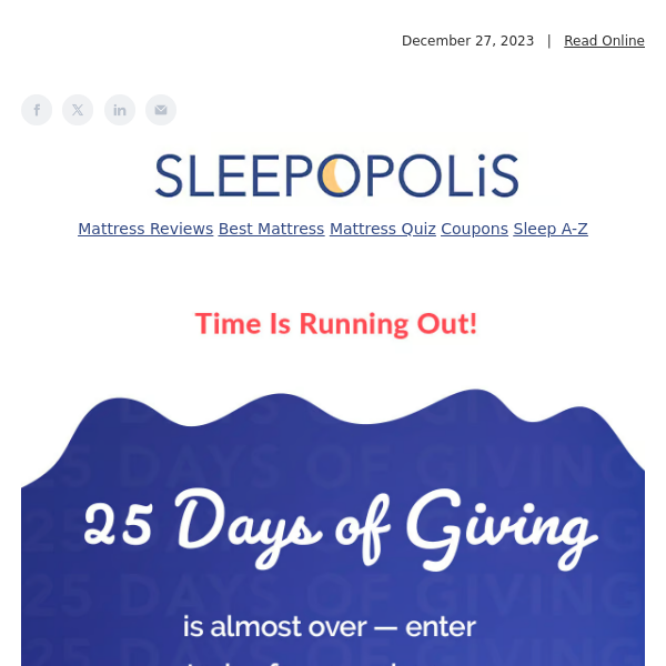 ⌛🎁 Final Hours to Enter 25 Days of Giving