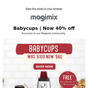 Get Blending | 40% off NEW Babycups