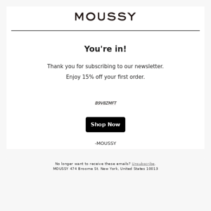 Welcome to MOUSSY