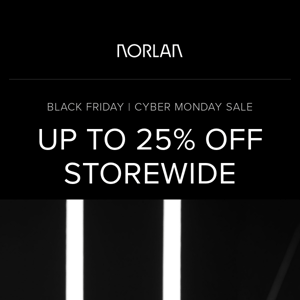 Save up to 25% Storewide on Black Friday