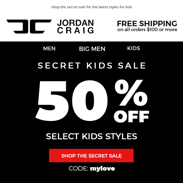 *whisper voice* 50% off select kids' styles