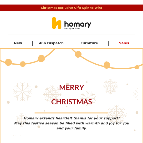 Cheers from Homary: Merry Christmas! 🎅🌟