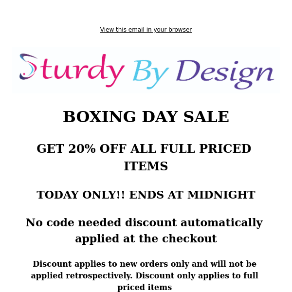 💥 BOXING DAY SALE!! GET 20% OFF TODAY ONLY!