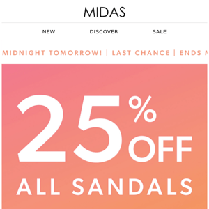 End's Tomorrow | 25% Off All Sandals