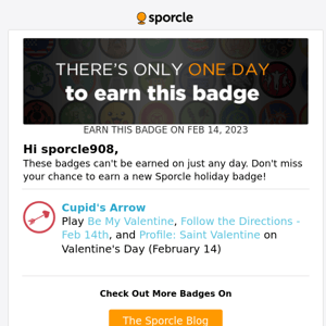 Don’t forget to earn your Cupid's Arrow badge!