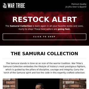 Samurai Collection: Back in Stock 🔥