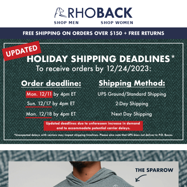 Updated: Last Day for Standard Shipping