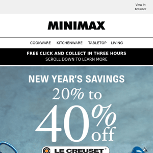 New Year Savings continue with Le Creuset!
