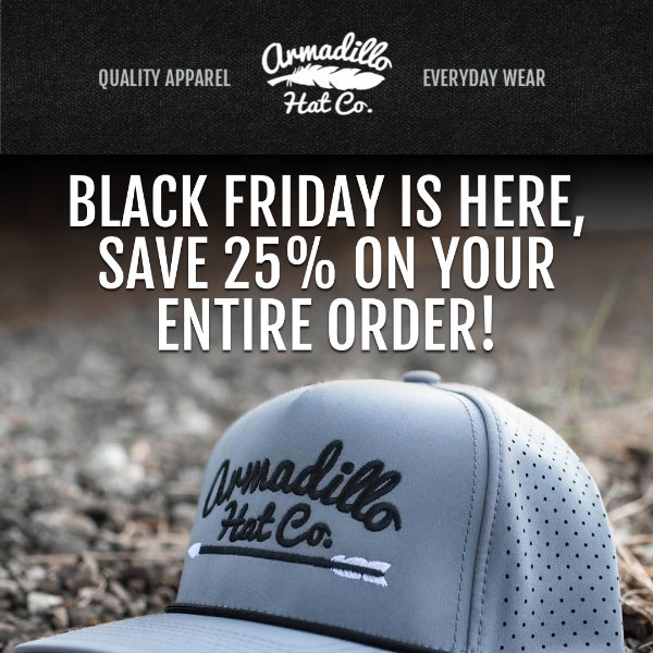 Black Friday is HERE: Save 25% On New Gear!