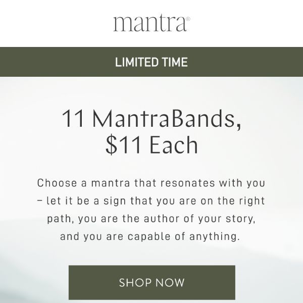 11 MantraBands for $11 Each 🌟