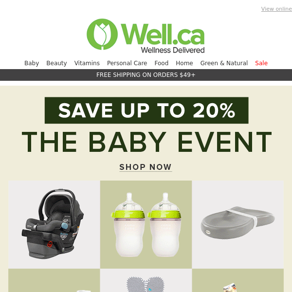 Save up to 20% on the BABY Event