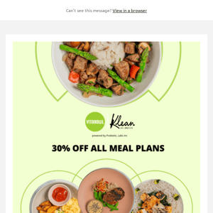 30% off all meal plans going on now!