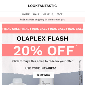 LAST CALL 📢 20% OFF OLAPLEX