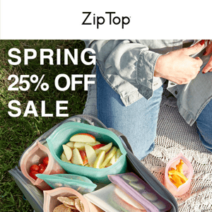 Zip Tops are perfect for Spring Picnics - Save 25% now! ☀️