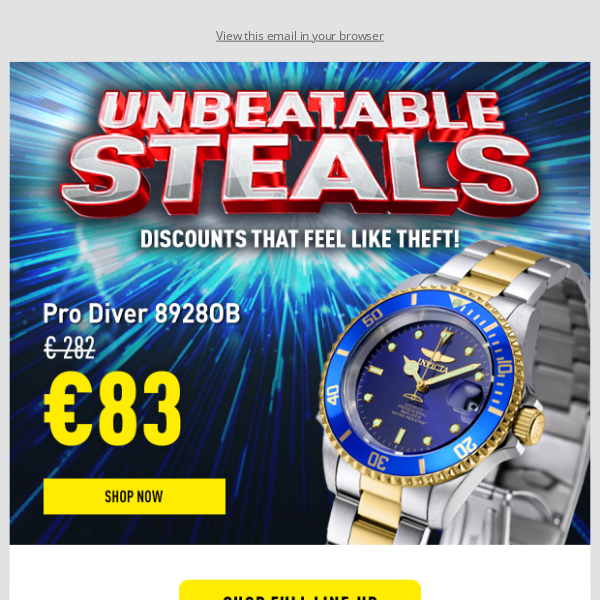 Invicta Unbeatable Steals! Discounts That Feel Like Theft!