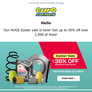 Our HUGE Easter Sale Is Here - Get Up To 35% Off!