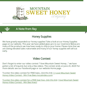 Honey Supplies Everyone Needs - Bee Prices & Dates are Now Available