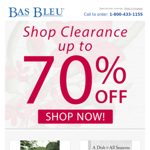 Up to 70% Off! Shop Our Clearance.