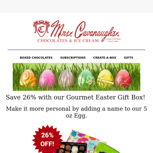 Save 26% with our Personalized Gourmet Easter Gift Box.