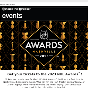 Tickets are on sale now for the 2023 NHL Awards!