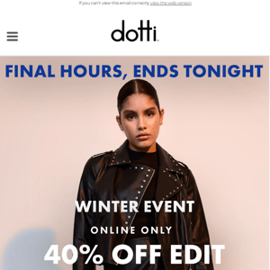 Final Hours to shop 40% off edit 🚨