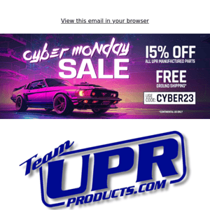 UPR Cyber Monday Sale!