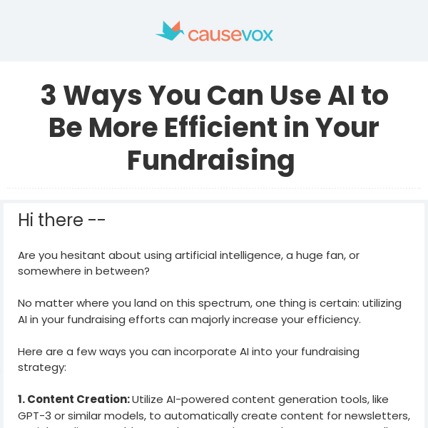 3 Ways You Can Use AI to Be More Efficient in Your Fundraising
