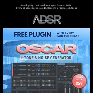 FREE Plugin worth $59 - 'OSCAR' Tone & Noise Generator by Digital Brain Instruments