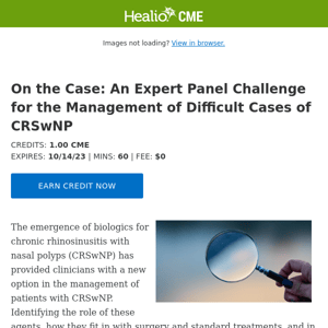 Chronic Rhinosinusitis Activity: Earn 1.00 CME Credit!
