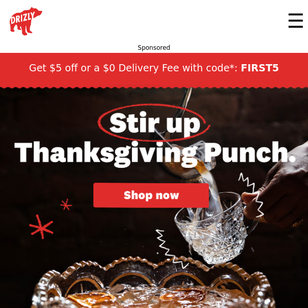 Order all the fixings for Thanksgiving Punch.