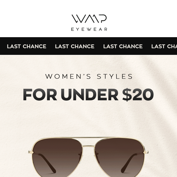 sale ends soon! shop sunnies under $20