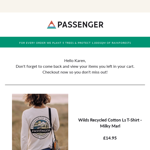 Don't forget about your items, Checkout nowPassenger Clothing!