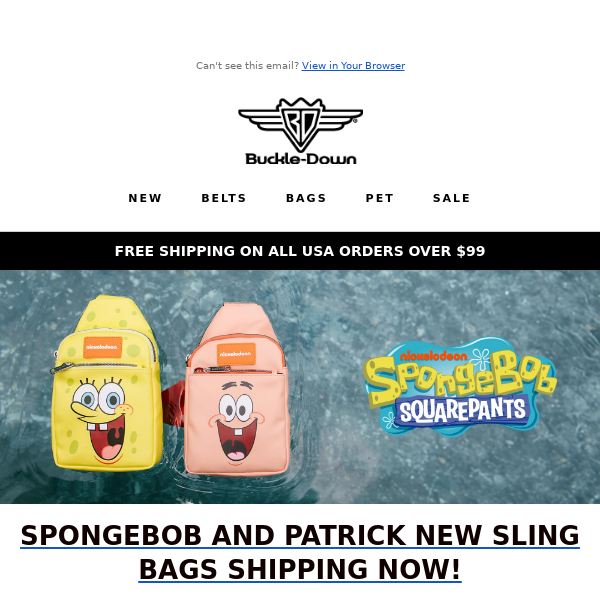 Spongebob and Patrick Sling Bags Now Shipping