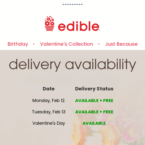 UPDATE: Valentine's Delivery Status