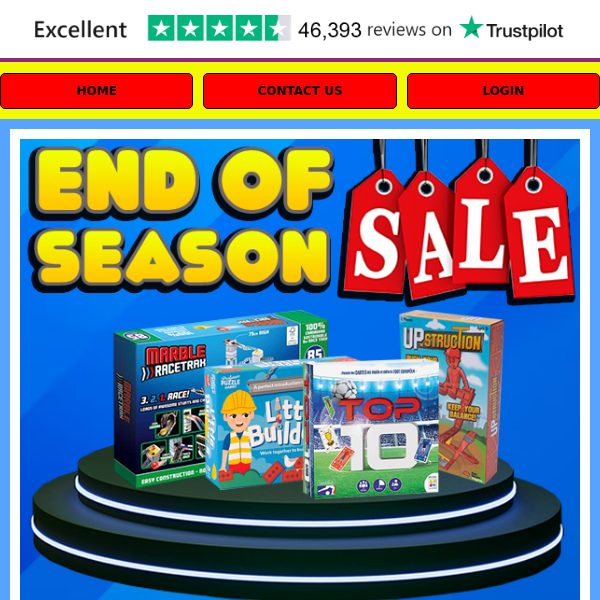 BE QUICK! But only if you want a bargain in our HUGE end of season sale!