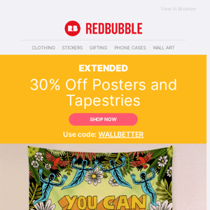 Extended: 30% off Posters & Tapestries