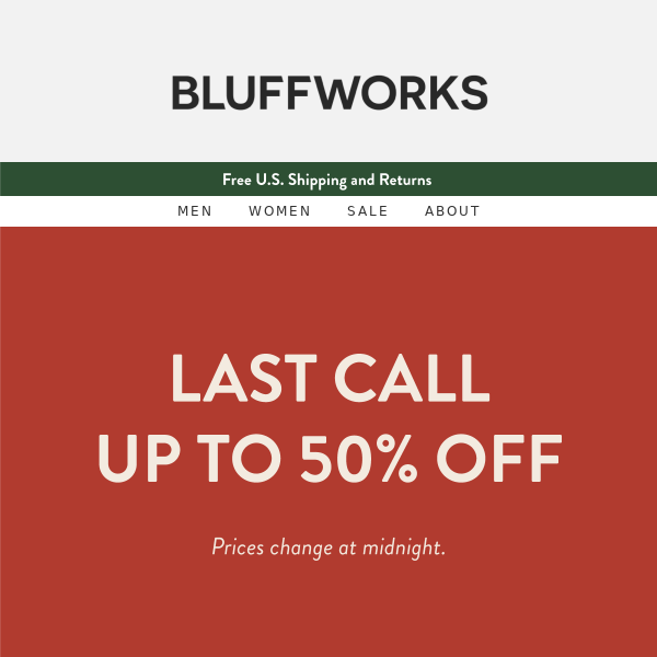 LAST CALL for up to 50% off