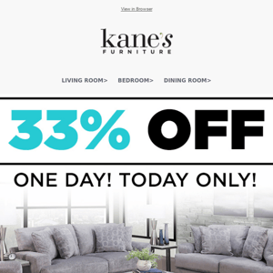 Today Only! 33% off Alana Living Room Pieces!