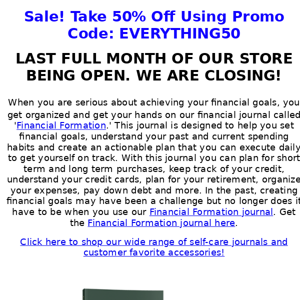 50% Off Sale! Financial Self-Care: Serious About Achieving Your Financial Goals