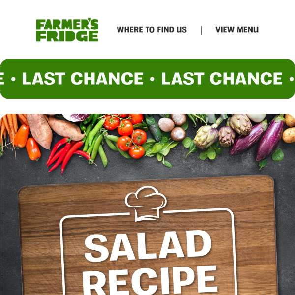 LAST CHANCE to submit a salad recipe