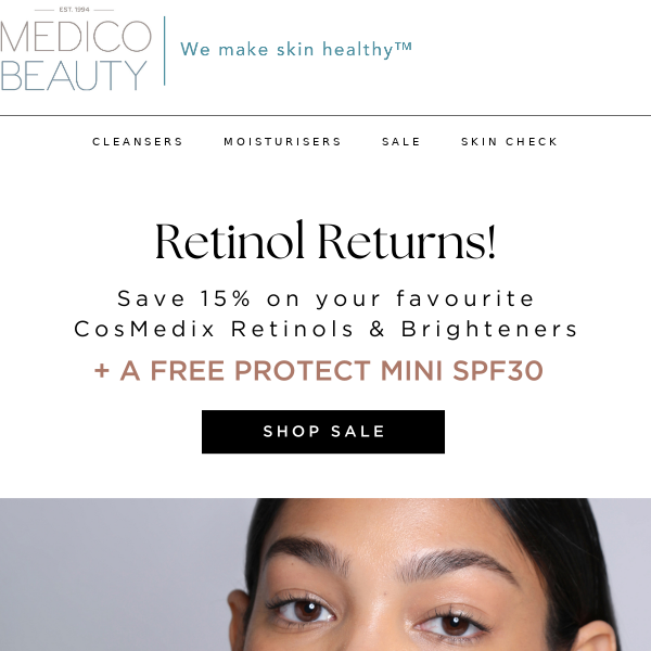 15% Off Cosmedix Retinols + A Free SPF ☀️