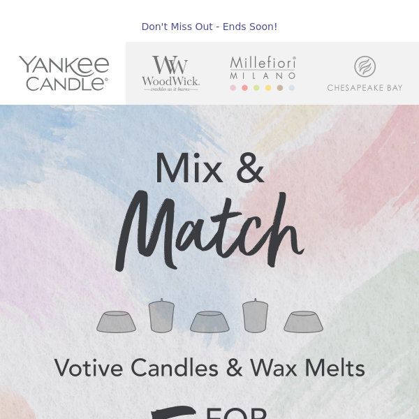 Unlock 10 for £12 on Votives & Wax Melts - Yankee Candle UK